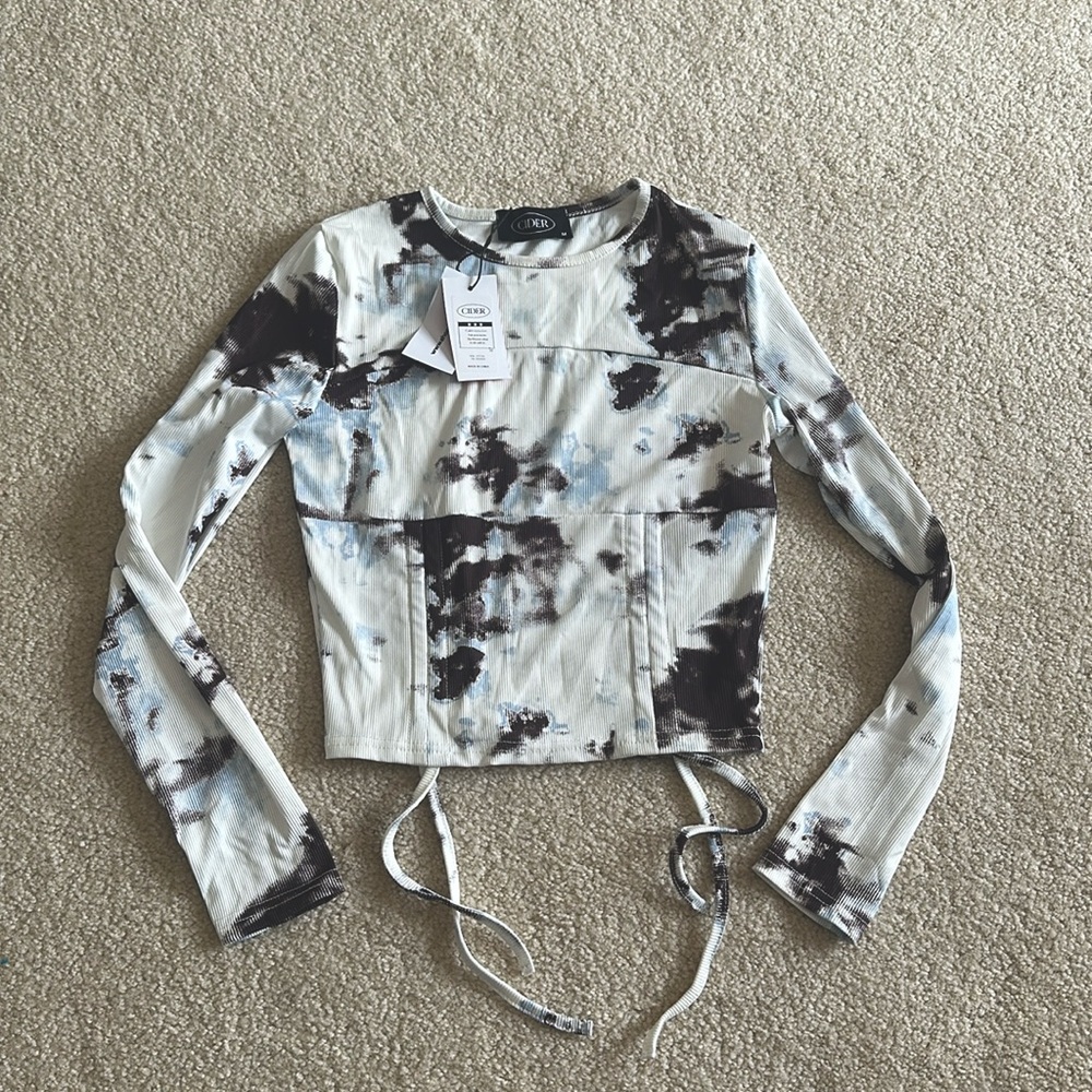 Tie dye long sleeve crop from CIDER
